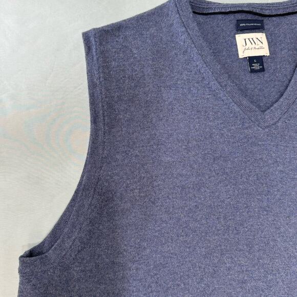 JWN John W. Nordstrom 100% Italian Merino Wool Sweater Vest Grandpa Gray Men L - Picture 3 of 5